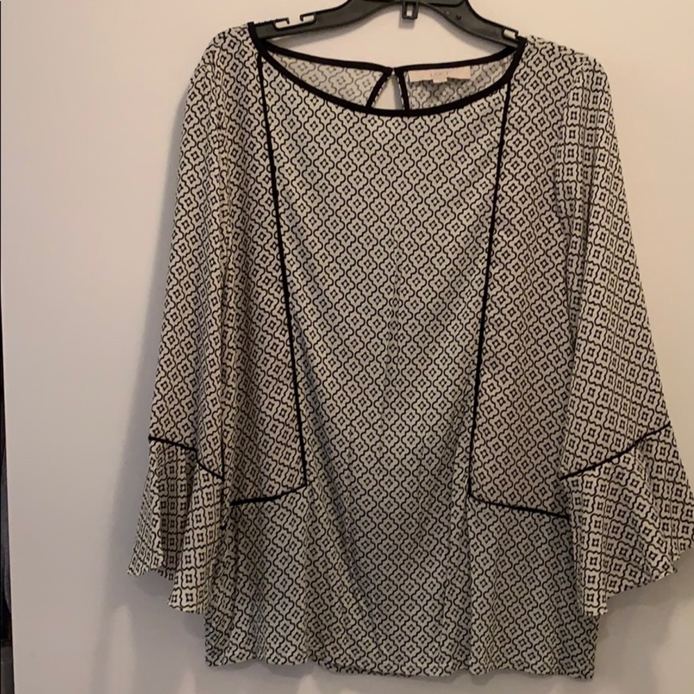 White and black blouse